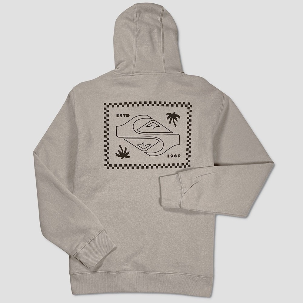 Quiksilver Graphic Hoodie – NWT Mens Size Large Taupe / Black – #48423-C5