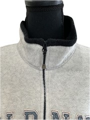 Old Navy Vintage Quarter Zip Fleece Sweatshirt Gray White Navy Fall Winter Sz XL
