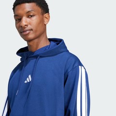 adidas Essentials 3-Stripes Fleece Hoodie Blue