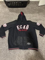 Y2K Ecko Unlimited Embroidered Full Zip Rhino Hoodie Men XXL Black
