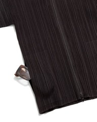 Pleats Please Issey Miyake Pleated Zip Hoodie Black Red Japan Size 3 PP74-JD367