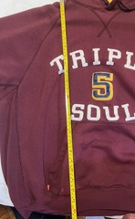 Triple Five Soul 555 Hoodie VTG Y2K Mens XL Burgundy Yellow T5S NYC Baggy Stitch