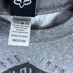Fox Racing Motocross Sweatshirt Mens Medium Gray Blue Raglan Graphic Pullover