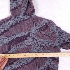 INC International Concepts Hoodie Mens Large Slim Abstract Purple Knit Geometric