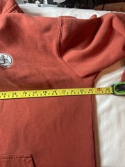 Burton Family Tree Hoodie Mens L Orange Sweatshirt Full Zip Front Snowboarder