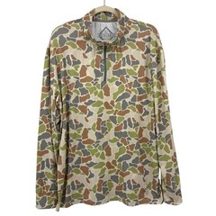 Burlebo Camo Performance Quarter Zip Pullover Hunting Shirt Men’s Large Golf