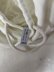 adidas Men’s White Pullover Hoodie w/ Drawstring, Logo, Pockets Size M