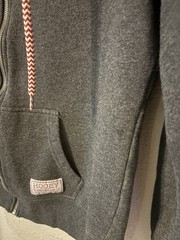 Hooey Men’s M Regular Gray Fleece Full Zip Hooded Hoodie Pockets Graphic Print