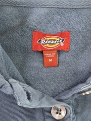 NWT Dickies Men’s Medium Blue Gray Collared Polo Sweatshirt Pullover