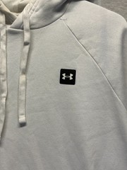 Under Armour Rival Fleece Hoodie Mens M White Athletic Gym Training Loose Fit