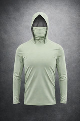Men Long Sleeve Fishing Hoodie Mask Anti-UV Sun Protection Clothes Fish Shirt