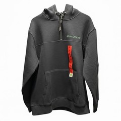 John Deere Men’s Quarter Zip Hoodie Heavyweight Cotton Pullover Medium NWT Black