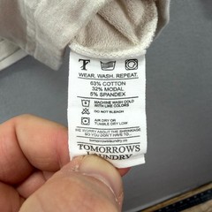 Tomorrows Laundry Hoodie Mens 2XL Cream Heavy Sweatshirt Long Sleeve Pullover