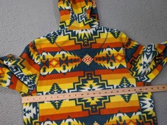 Dravus Fleece Hoodie Size Large Southwestern Aztec 1/4 Snap Jacket Colorful