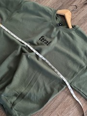 Feral Embroidered Gildan Sweatshirt Military Green Gothic Unisex Large