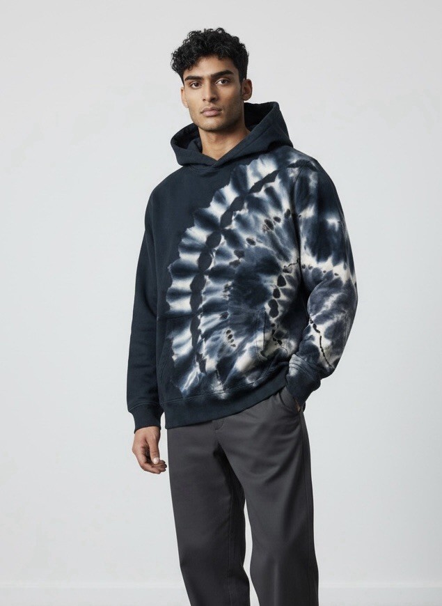Shades Of Grey By Micah Cohen Black White Tie Dye Hoodie XXS Designer