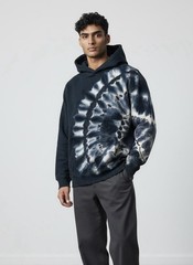 Shades Of Grey By Micah Cohen Black White Tie Dye Hoodie XXS Designer