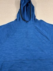 DSG Polarized 1/2 Zip Fleece Hooded Sweatshirt Men Large Heathered Blue Athletic