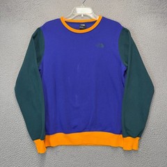 North Face Sweatshirt Mens Small Purple Green Yellow Colorblock Hiking Casual