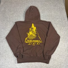 Nice as Heck Mountaineering Hoodie Brown Graphic Sweatshirt Made in USA Mens L