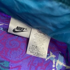 Vintage Nike Windbreaker Mens L Blue Purple 80S 90S Full Zip Color Block Coat