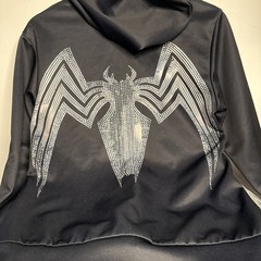 Unbranded Venom Hoodie Black Small Unisex Full Zip Spider Logo Chest Back