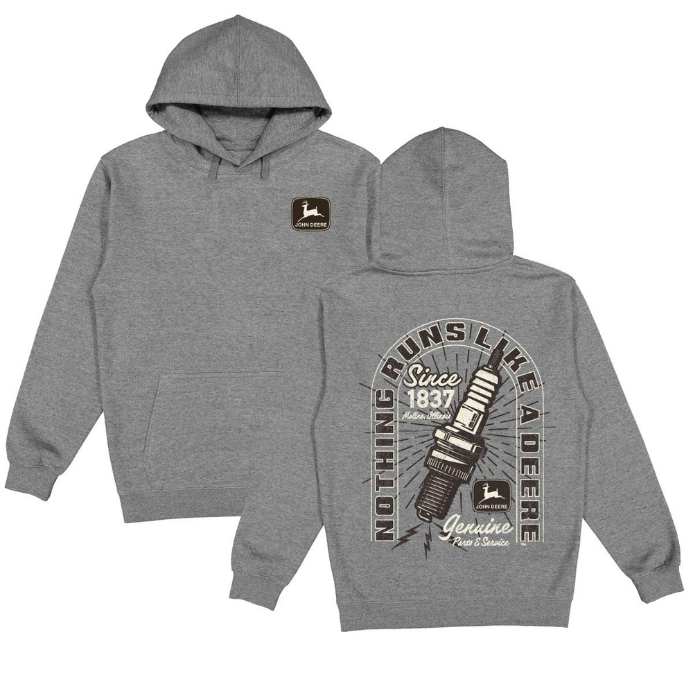LP88322 – John Deere Charcoal JD TM Sparkplug Print Hoodie 3XL