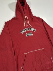 Vintage 90s Triple Five Soul 555 Hoodie Sweatshirt Men XL Red Pullover Y2K Rare
