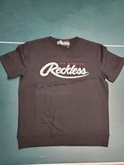 New Young and Reckless Y&R Men Fleece Crew Sweatshirt Black Short Sleeve