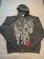 Vintage Y2K Jerzees The Walking Dead Zombies Hoodie Sweatshirt Full Zip BLK LRG
