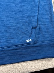 DSG Polarized 1/2 Zip Fleece Hooded Sweatshirt Men Large Heathered Blue Athletic
