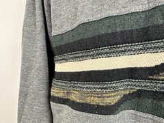 Vintage Grandpa Sweatshirt Mens XL Heather Gray Polo Collar 90s Vaporwave Knit