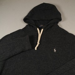 Ralph Lauren Knit Hoodie Men’s Large Grey Pullover Lightweight Preppy Classic