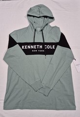 Kenneth Cole New York Long Sleeve Hoodie Shirt –Black /green Core Spring