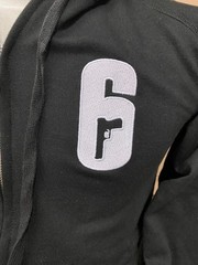 Hoodie Rainbow Six Siege Black Embroidery White X-Small Official Ubisoft *Brand*