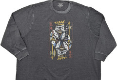 LUCKY BRAND MEN’S BURNOUT SKULL KING CREW SWEATSHIRT SIZE 5XL GRAY COTTON NEW