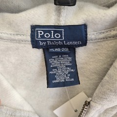 Polo Ralph Lauren full-zip Big Kids hoodie light heather gray Size XL(18-20)