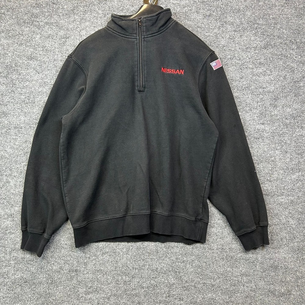 Sport-Tek Nissan Sweatshirt Men’s Black Fleece 1/4 Zip Pullover Size Medium