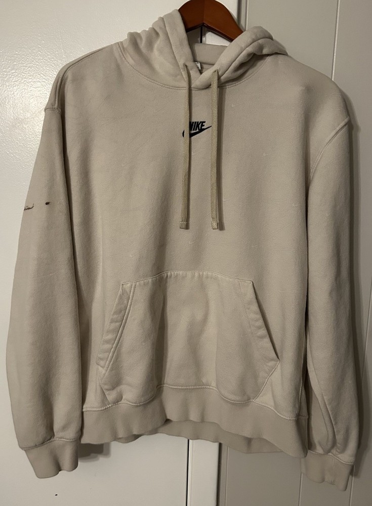 Nike Monogram Aop Hoodie Men LargeBeige Cream Center Check Gym Daily Swoosh Logo