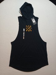 Under Armour Project Rock Sleeveless Hoodie Mens Medium Black Graphic Gym NWT