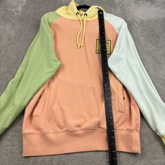 Teddy Fresh Hoodie Sweatshirt Mens M Multicolor Colorful Colorblock Logo 90s