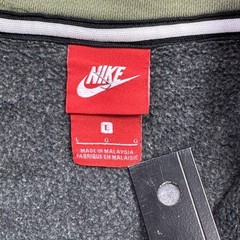 Nike Full Zip Hoodie Mens Large Green Gray Graphic Sleeve Streetwear