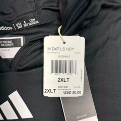 Adidas D4T Hoodie Shirt Men 2XL XXL Black White Aeroready Lightweight IM9854