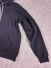 Bella + Canvas 3719 Unisex Sponge Fleece Pullover Hoodie Sweatshirt Large Black