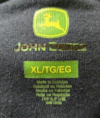 John Deere Heavy Blend Hooded Sweatshirt Graphic Logo Black Unisex XL