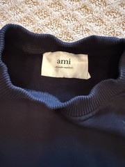 AMI Alexandre Mattiussi Black Crewneck Pullover Sweatshirt Logo unisex xxs