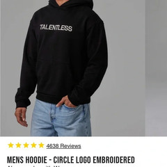TALENTLESS Scott Disick MENS HOODIE embroidered logo front circle logo back XXL