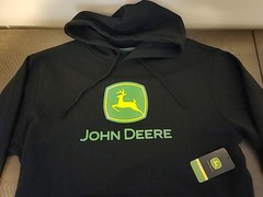 NWT Men’s L Large John Deere LOGO Tractors Hoodie Black FREE SHIPPING MSRP $50