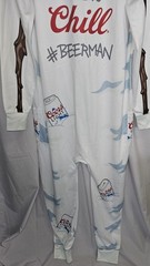 NWOT Coors Light Body Suit Beerman Snowman Holiday Hooded Jumpsuit, Size-Med