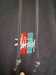 Black Stussy Hoodie With Bars Logo